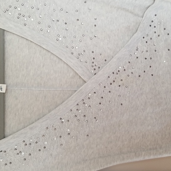 Tee Shop  gathered longsleeve t shirt with crystals - Picture 2 of 6